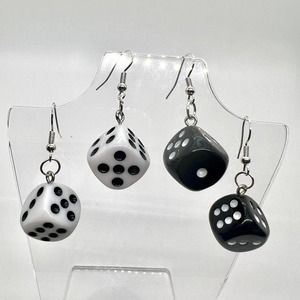 Dice Earrings - Las Vegas Earrings - Dangle Earrings - Retro Toy Earrings
